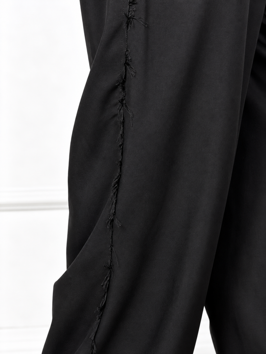 Pantaloni ampi nero taglio vivo