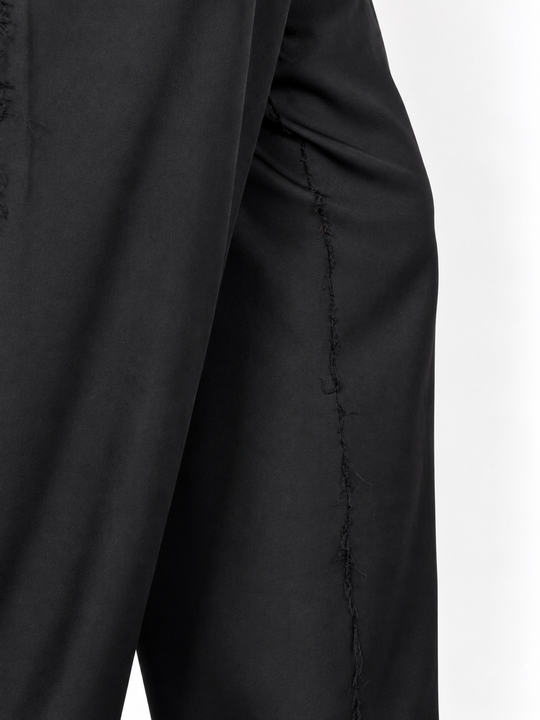 Pantaloni ampi nero taglio vivo