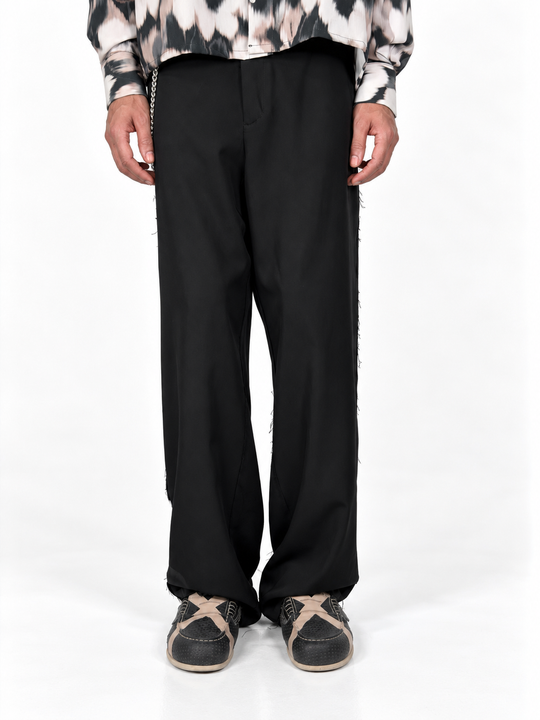 Pantaloni ampi nero taglio vivo
