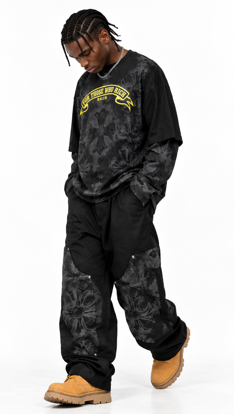 Pantalone Carpenter Uomo nero con stampa