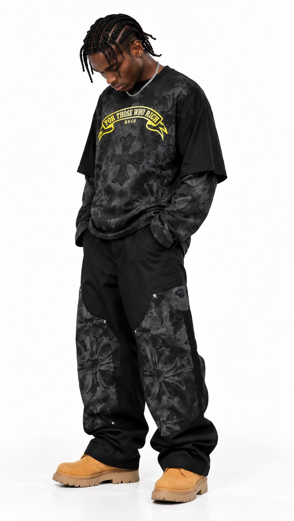 Pantalone Carpenter Uomo nero con stampa