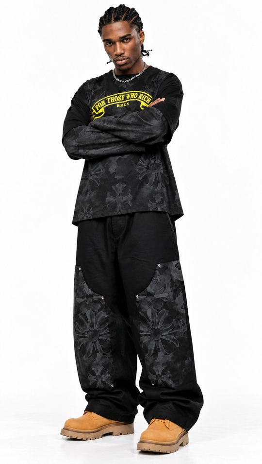 Pantalone Carpenter Uomo nero con stampa