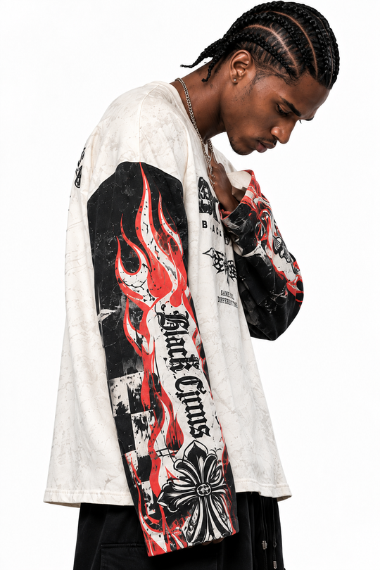 T-SHIRT FLAME CROSS LONG SLEEVE