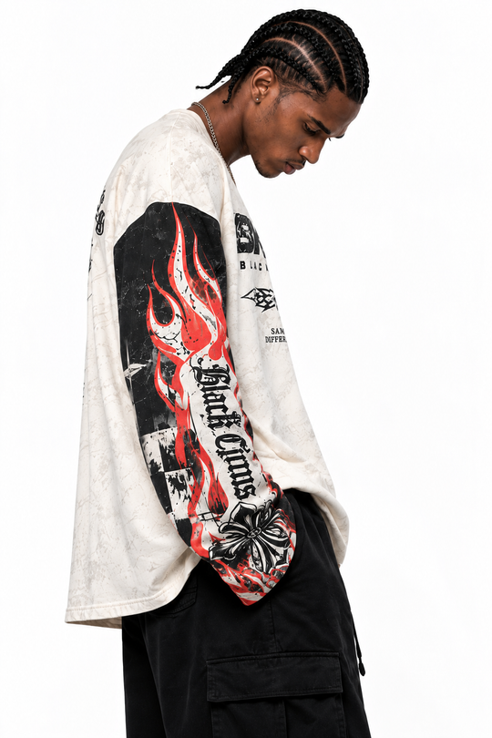 T-SHIRT FLAME CROSS LONG SLEEVE