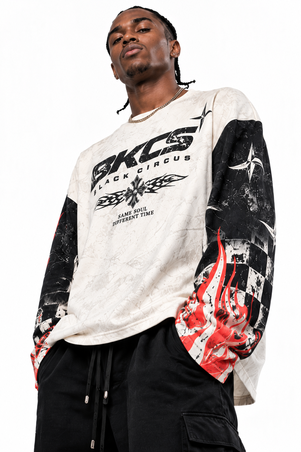 T-SHIRT FLAME CROSS LONG SLEEVE
