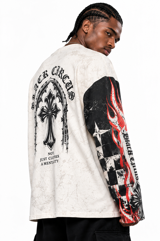 T-SHIRT FLAME CROSS LONG SLEEVE