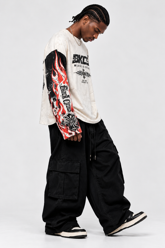 T-SHIRT FLAME CROSS LONG SLEEVE