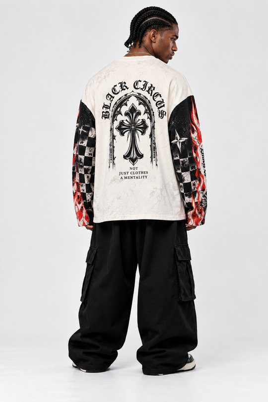 T-SHIRT FLAME CROSS LONG SLEEVE