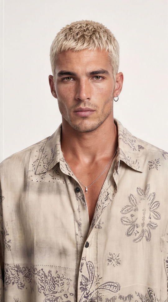 Camicia Avorio Fantasia Paisley 1060 - Fantasia bandana
