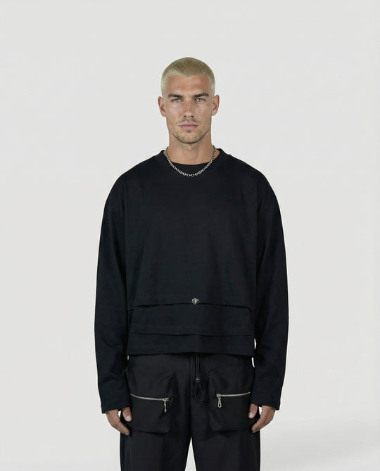 T-Shirt Triple long sleeve Nero