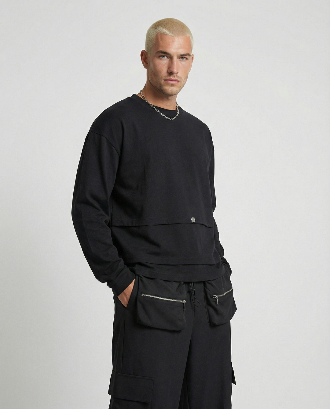 T-Shirt Triple long sleeve Nero