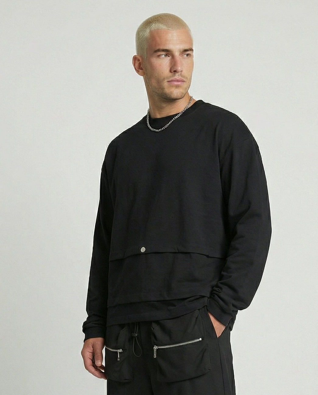 T-Shirt Triple long sleeve Nero