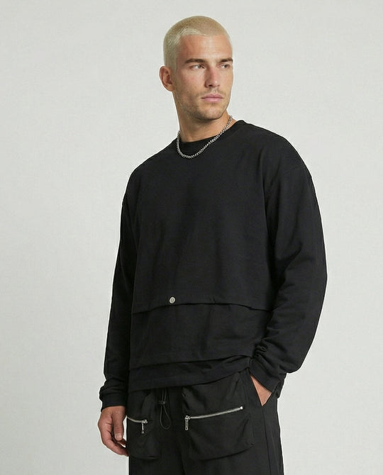 T-Shirt Triple long sleeve Nero