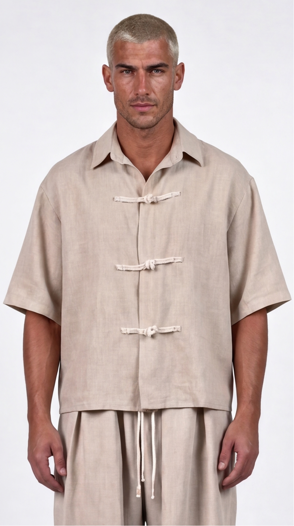 Coordinato Mykonos  Uomo Misto Lino Beige | Black Circus