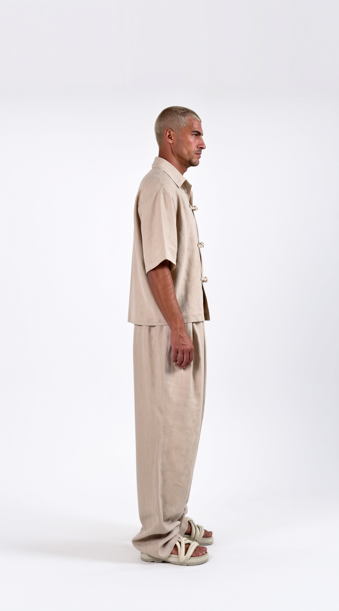 Coordinato Mykonos  Uomo Misto Lino Beige | Black Circus