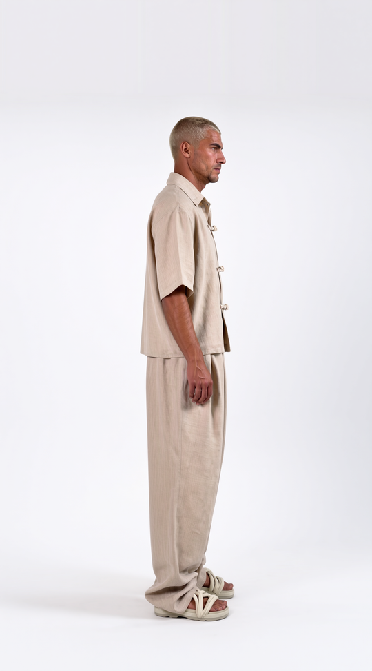 Coordinato Mykonos  Uomo Misto Lino Beige | Black Circus