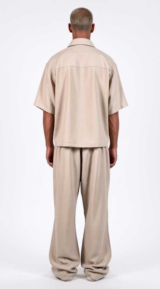 Coordinato Mykonos  Uomo Misto Lino Beige | Black Circus