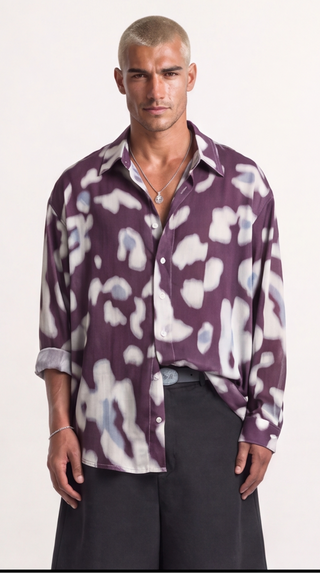 Camicia Uomo in Viscosa Fantasia  Astratta | Black Circus 2060