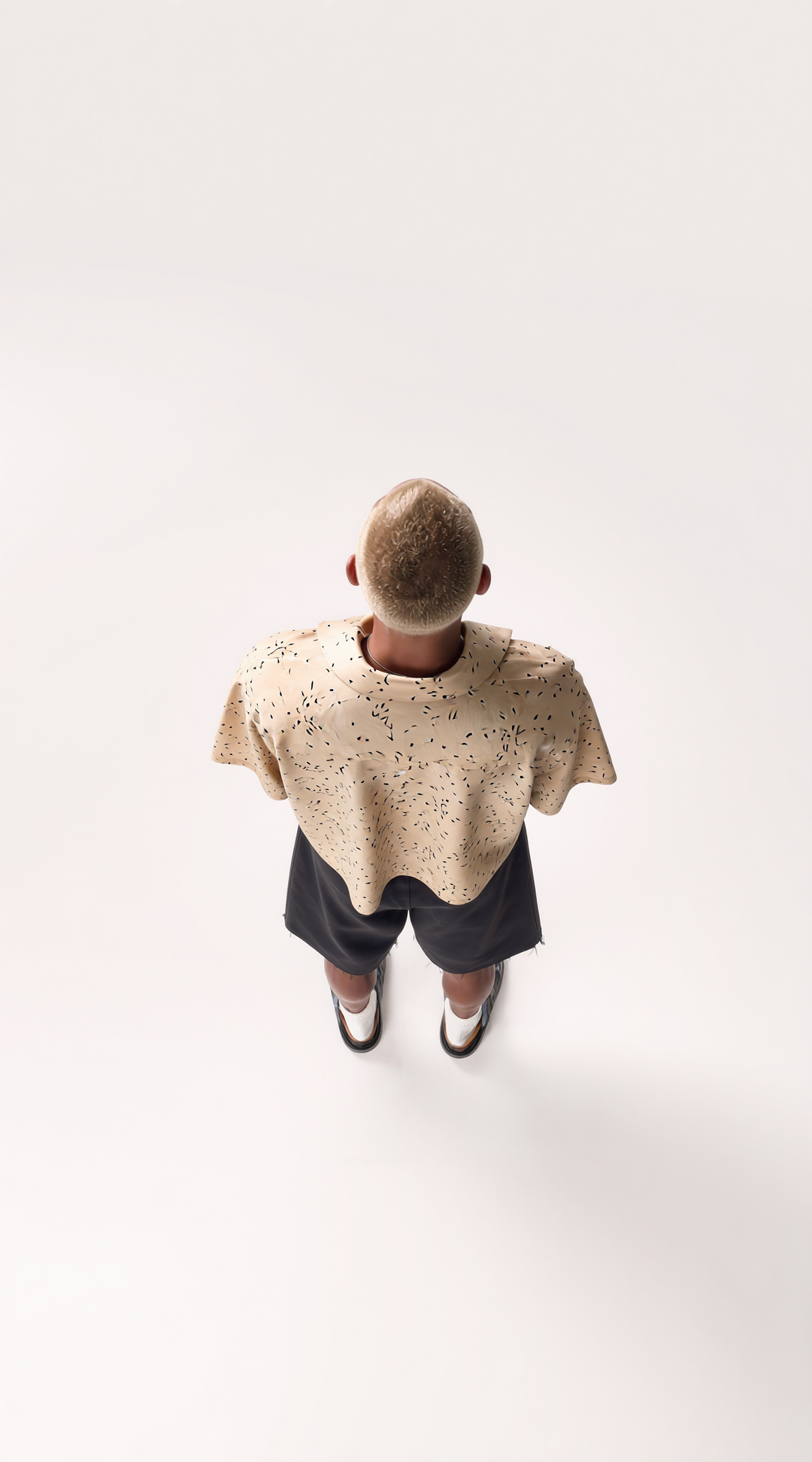 Camicia Micro Fantasia Minimale in Cotone Beige | Black Circus
