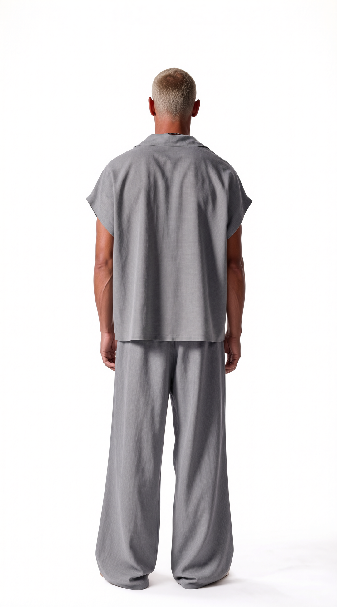 Coordinato Santorini Uomo Misto Lino Grigio | Black Circus