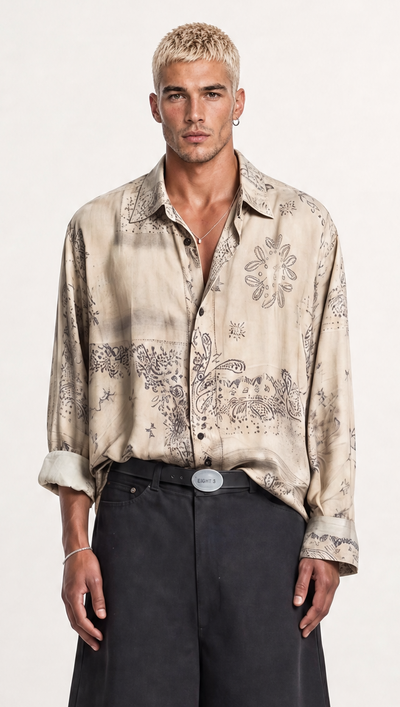 Camicia Avorio Fantasia Paisley 1060 - Fantasia bandana
