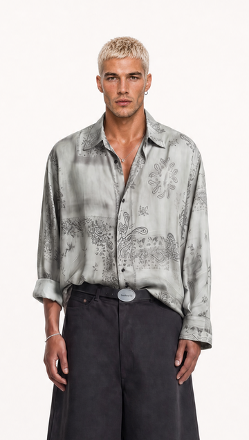 Camicia  Fantasia Paisley 1060 Menta - Fantasia bandana