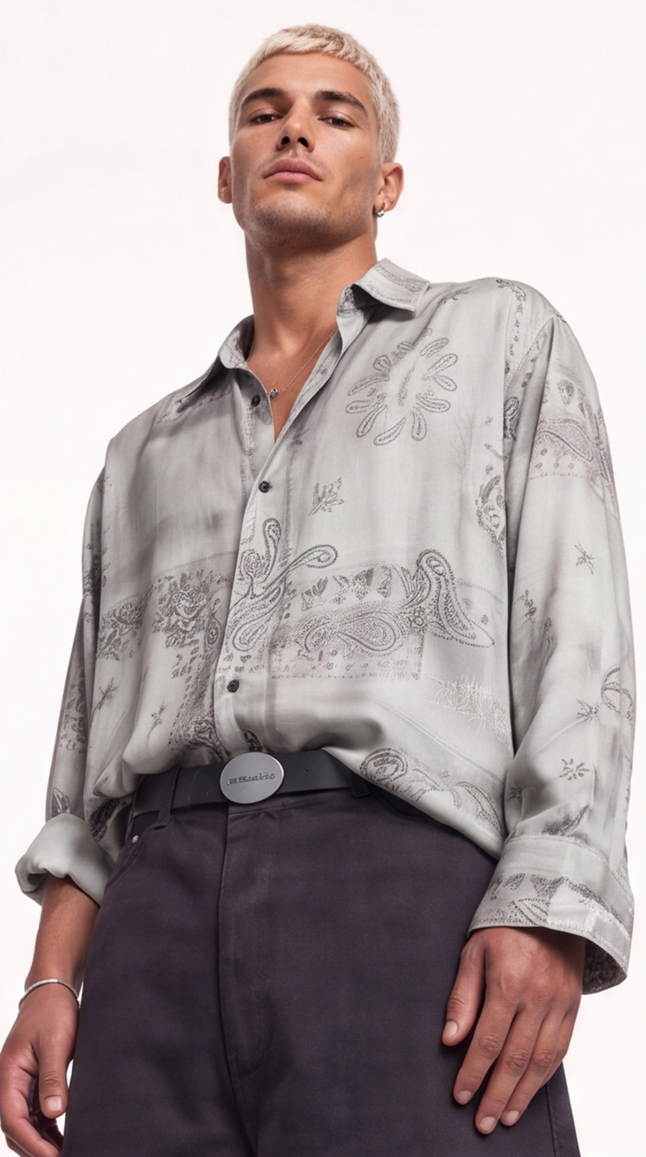 Camicia  Fantasia Paisley 1060 Menta - Fantasia bandana