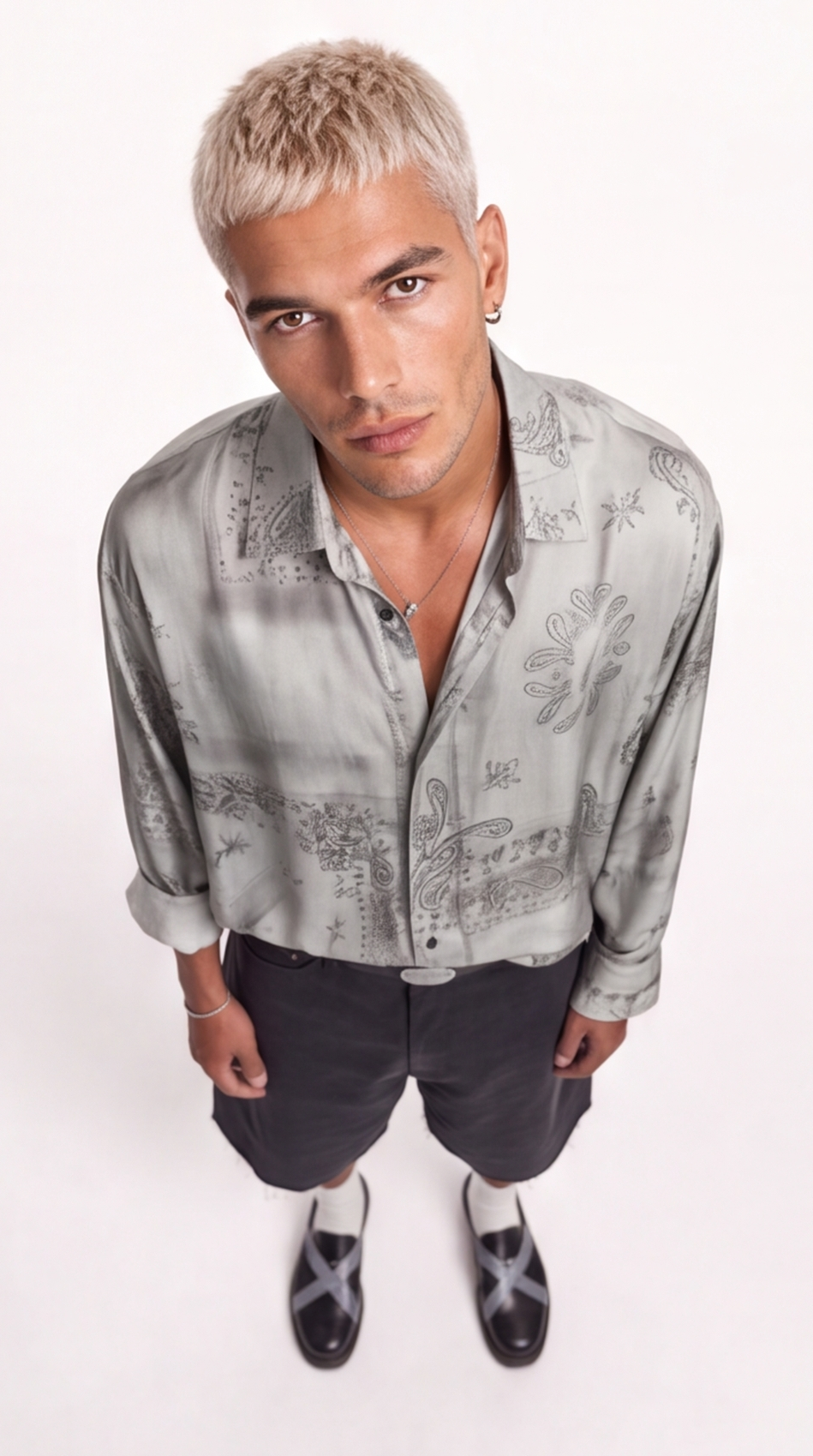 Camicia  Fantasia Paisley 1060 Menta - Fantasia bandana