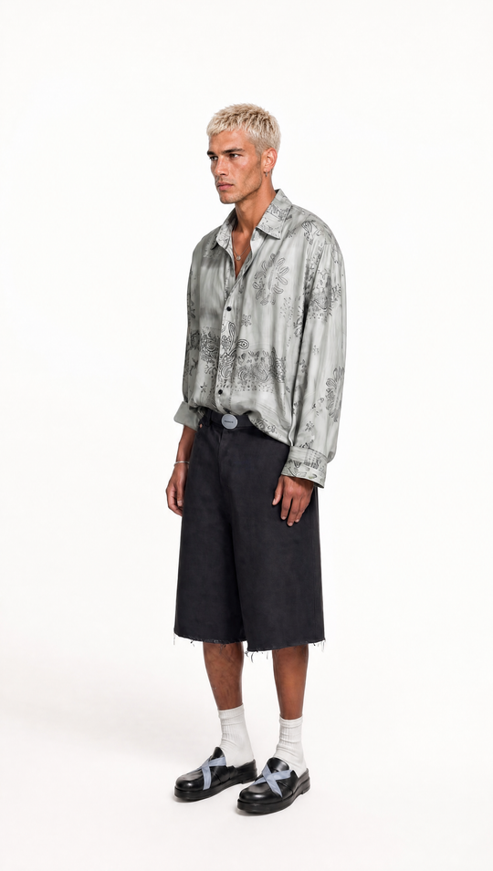 Camicia  Fantasia Paisley 1060 Menta - Fantasia bandana