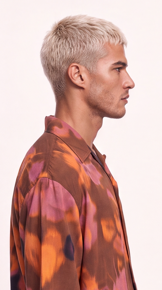 Camicia Uomo in Viscosa Fantasia Floreale Astratta | Black Circus