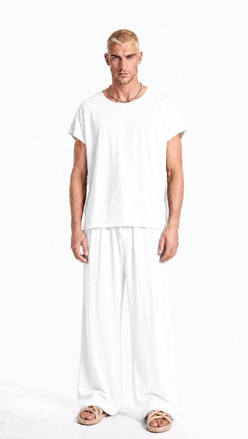 Coordinato SEA Uomo Misto Lino Bianco | Black Circus