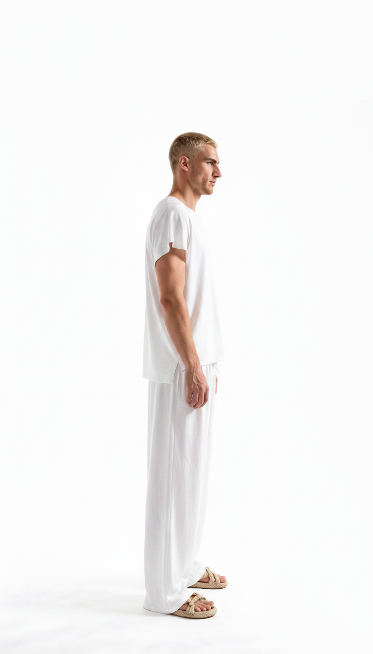 Coordinato SEA Uomo Misto Lino Bianco | Black Circus