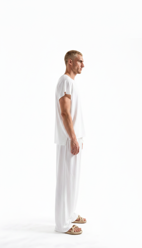 Coordinato SEA Uomo Misto Lino Bianco | Black Circus