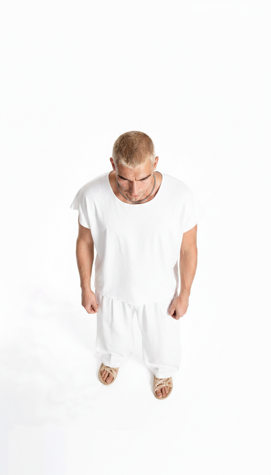 Coordinato SEA Uomo Misto Lino Bianco | Black Circus