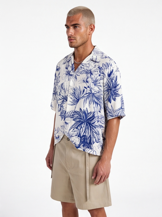 Camicia Fantasia Floreale in viscosa  | Black Circus