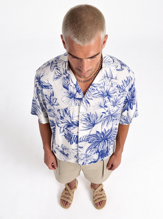 Camicia Fantasia Floreale in viscosa  | Black Circus