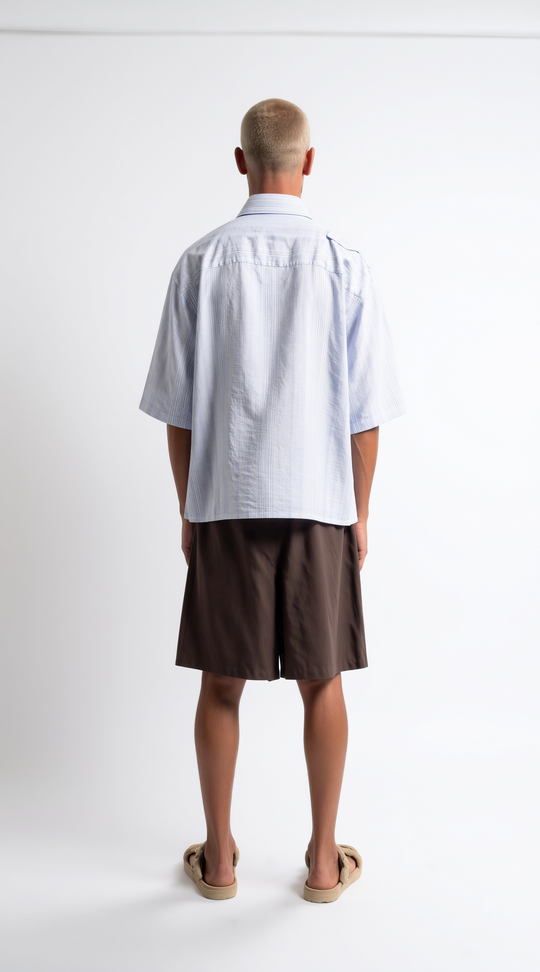 Camicia Uomo Asimmetrica Azzurra | Black Circus