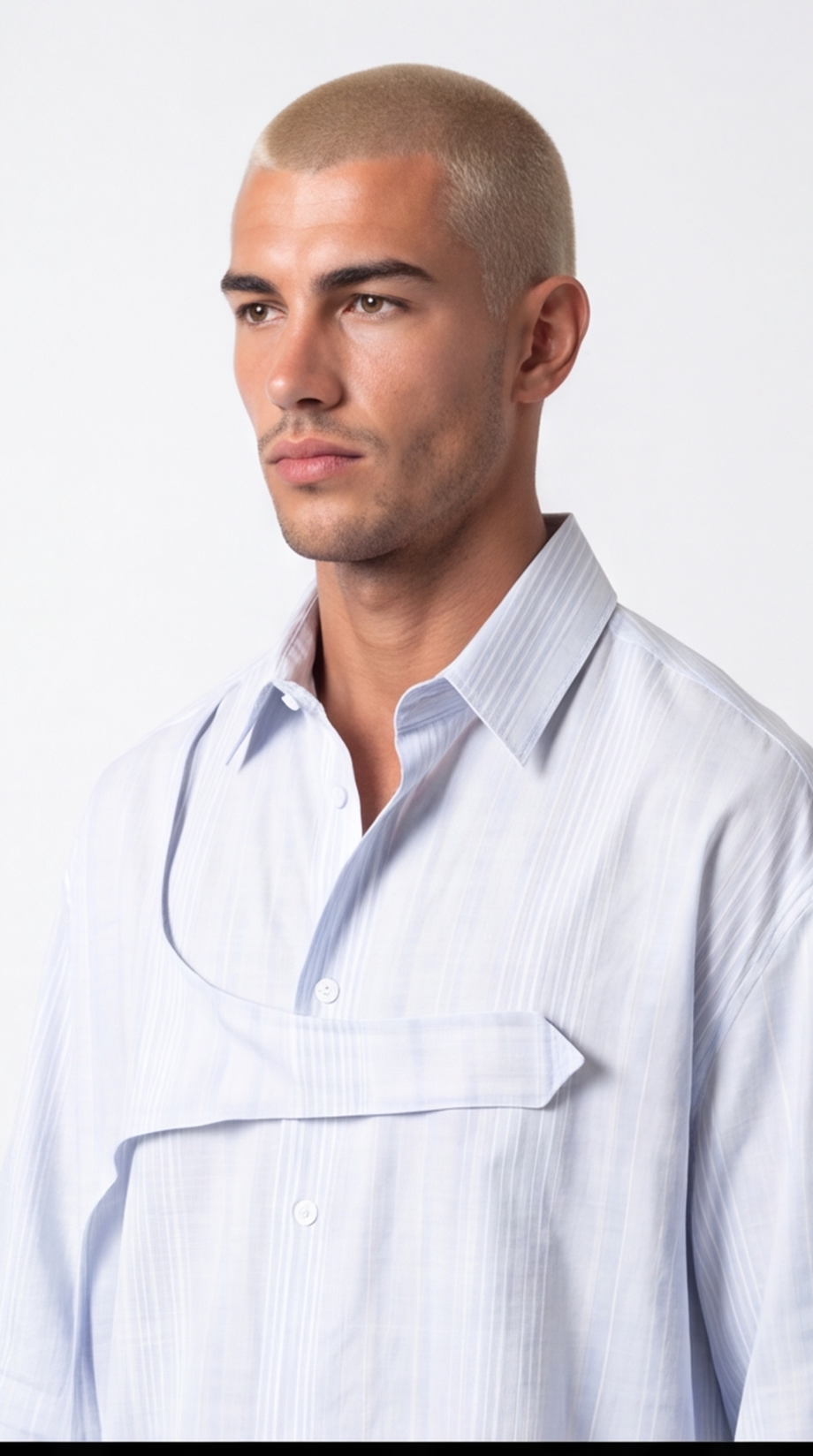 Camicia Uomo Asimmetrica Azzurra | Black Circus