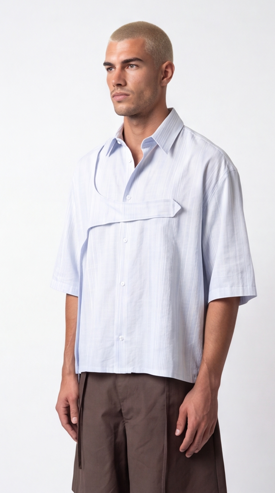 Camicia Uomo Asimmetrica Azzurra | Black Circus