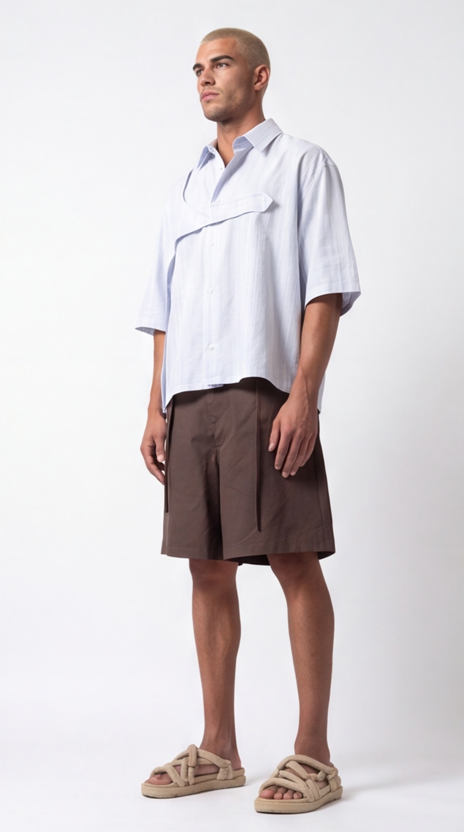 Camicia Uomo Asimmetrica Azzurra | Black Circus