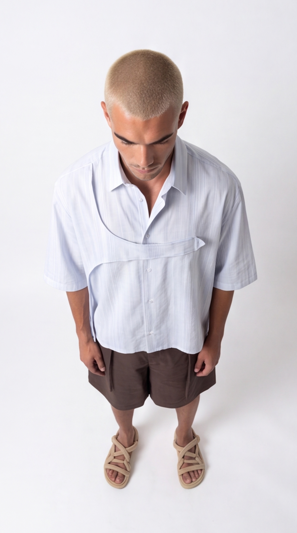 Camicia Uomo Asimmetrica Azzurra | Black Circus