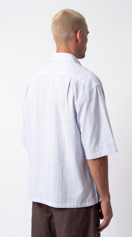 Camicia Uomo Asimmetrica Azzurra | Black Circus