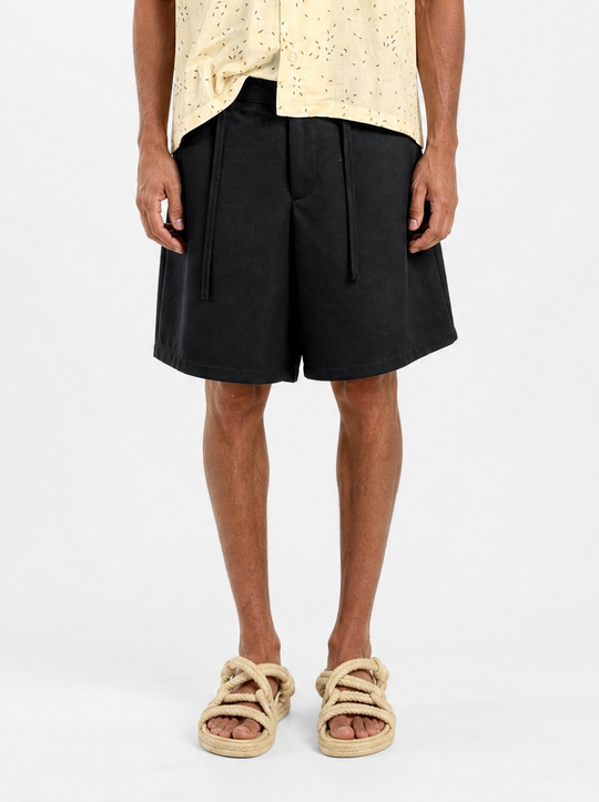 Bermuda Oversize  in cotone Nero  | Black Circus