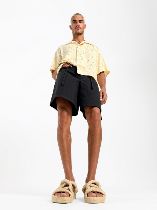 Bermuda Oversize  in cotone Nero  | Black Circus
