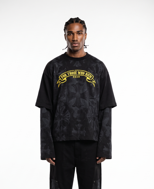 T-Shirt DOUBLE LONGSLEEVE Black Circus