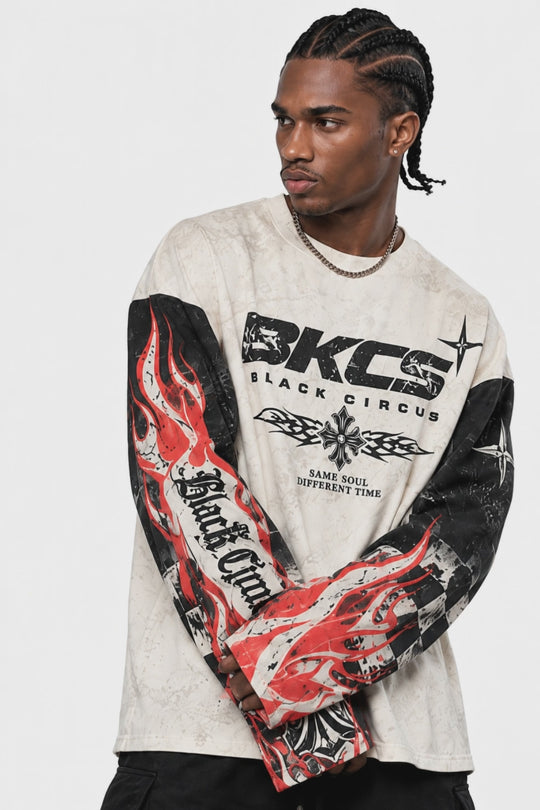 T-SHIRT FLAME CROSS LONG SLEEVE