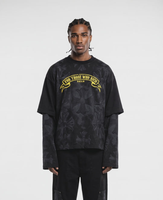 T-Shirt DOUBLE LONGSLEEVE Black Circus